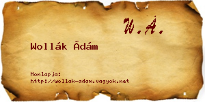 Wollák Ádám névjegykártya